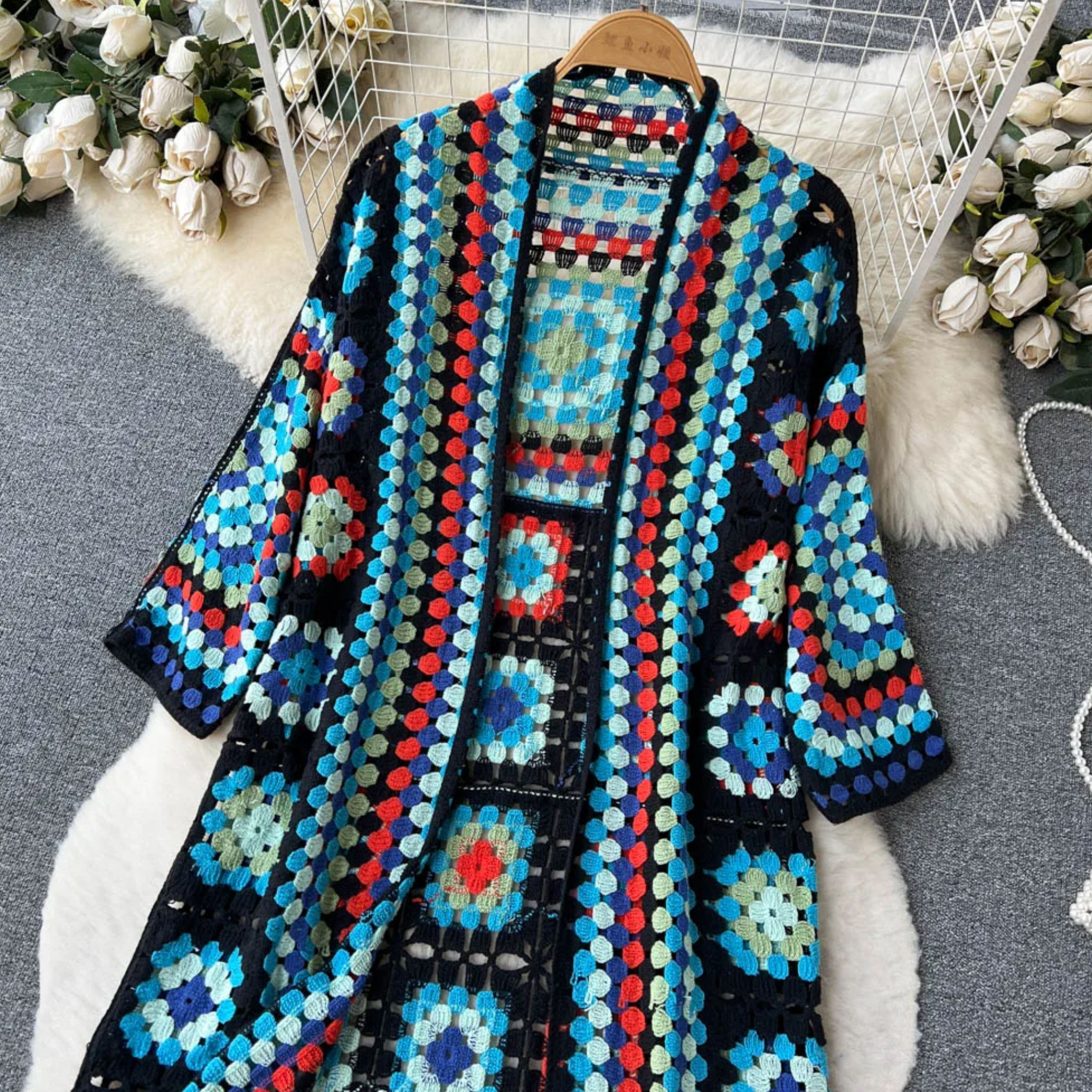 Silvia™ - Farverig strikket cardigan