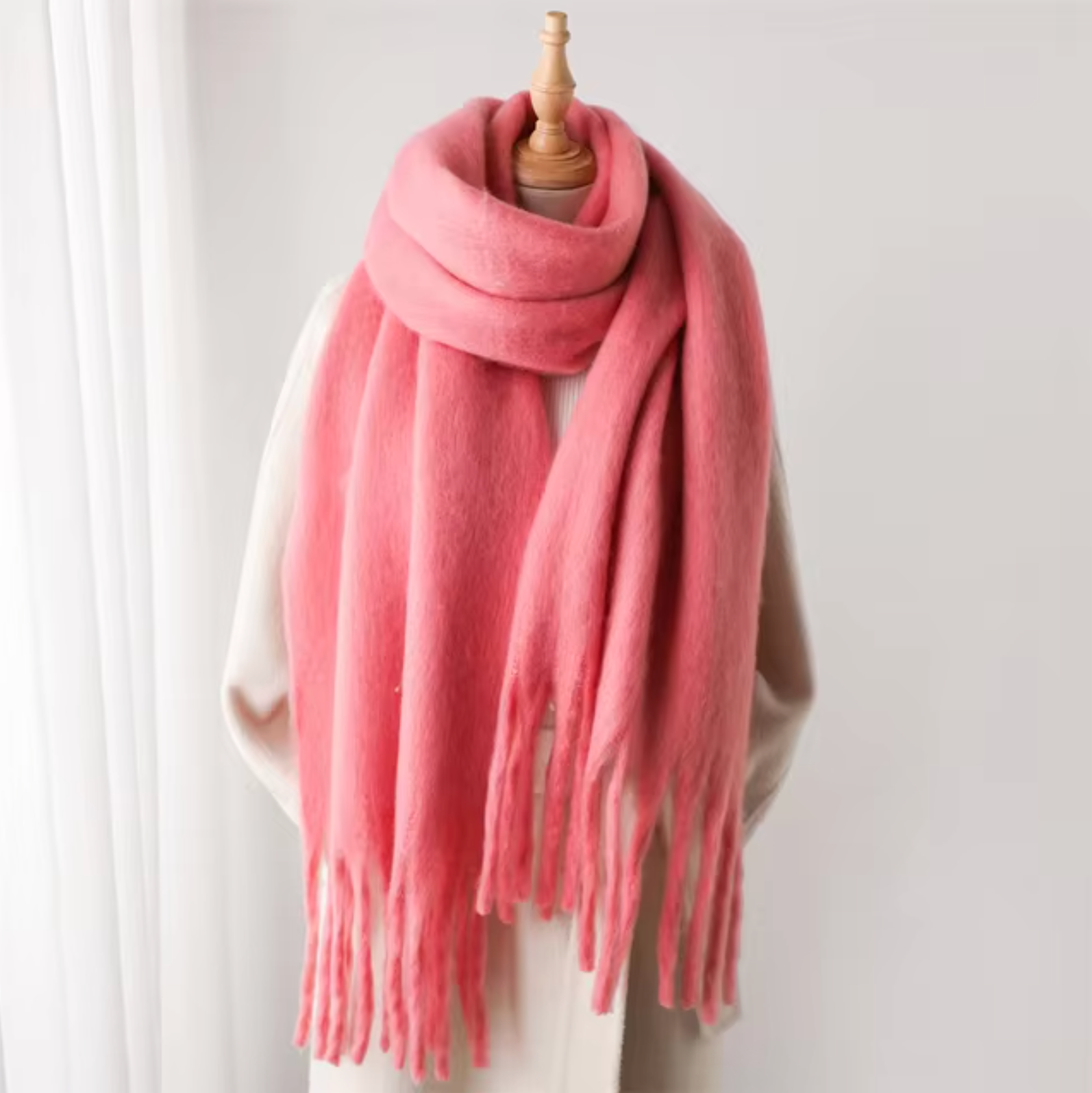 Heidi Mode winter scarf – soft cashmere-look scarf with fringes and elegant design