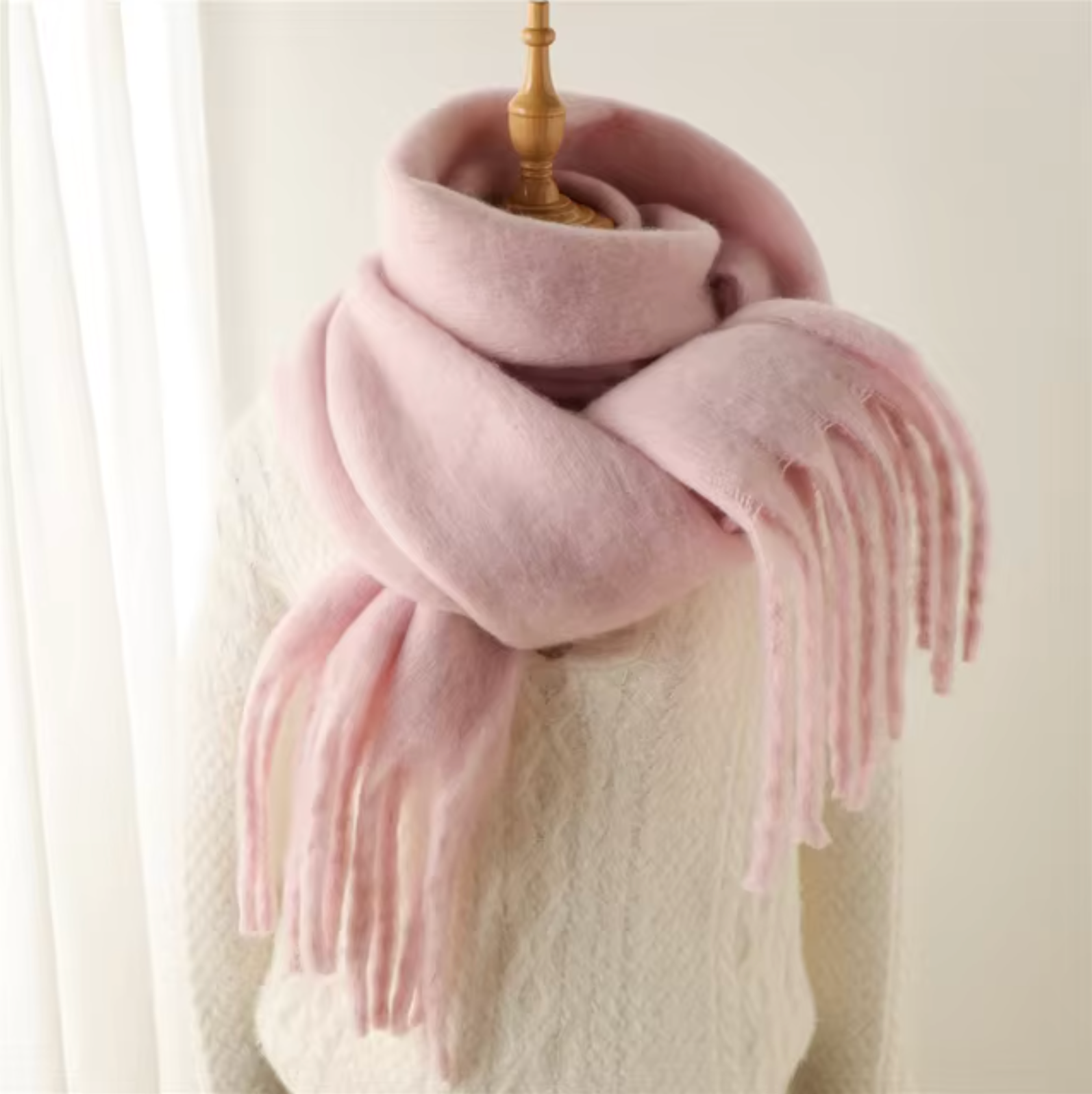 Heidi Mode winter scarf – soft cashmere-look scarf with fringes and elegant design