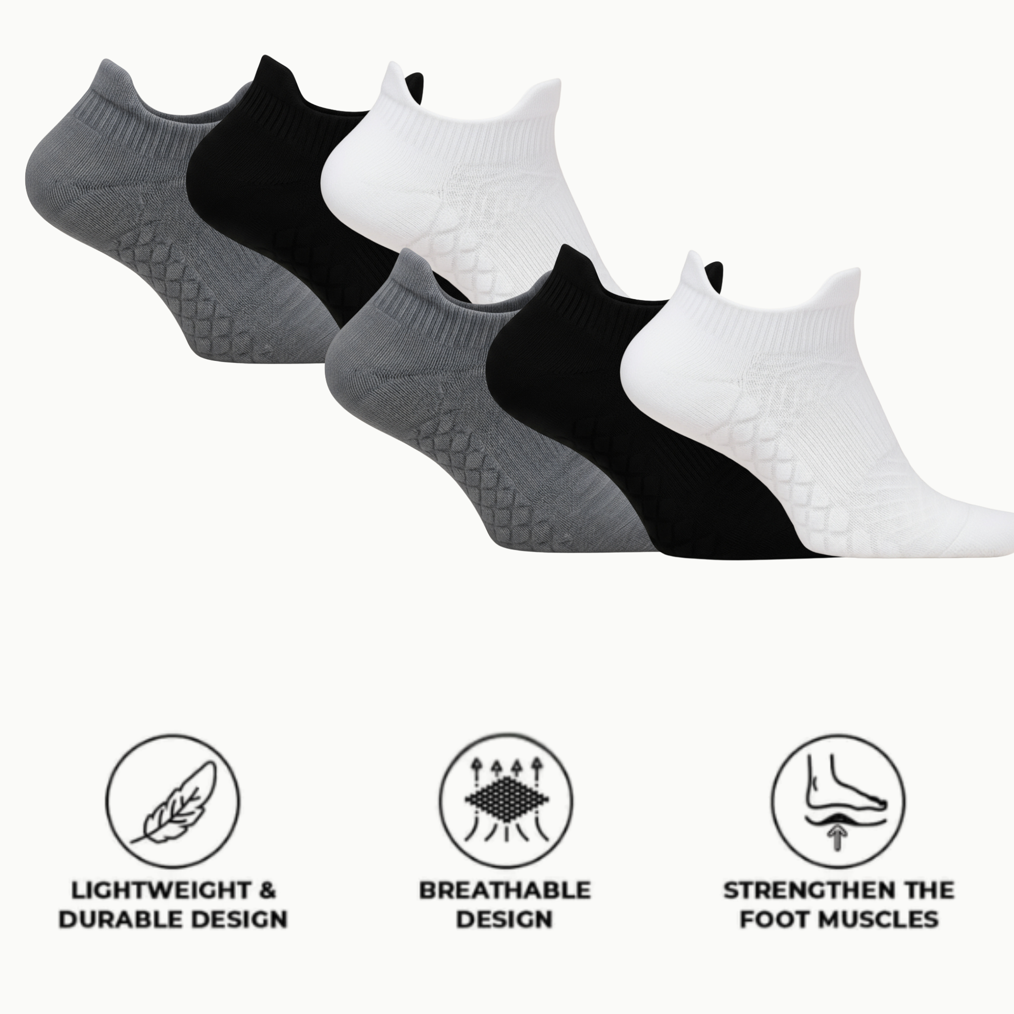 Healthy Plantar Fasciitis Relief Sock Ankle 6-Pack