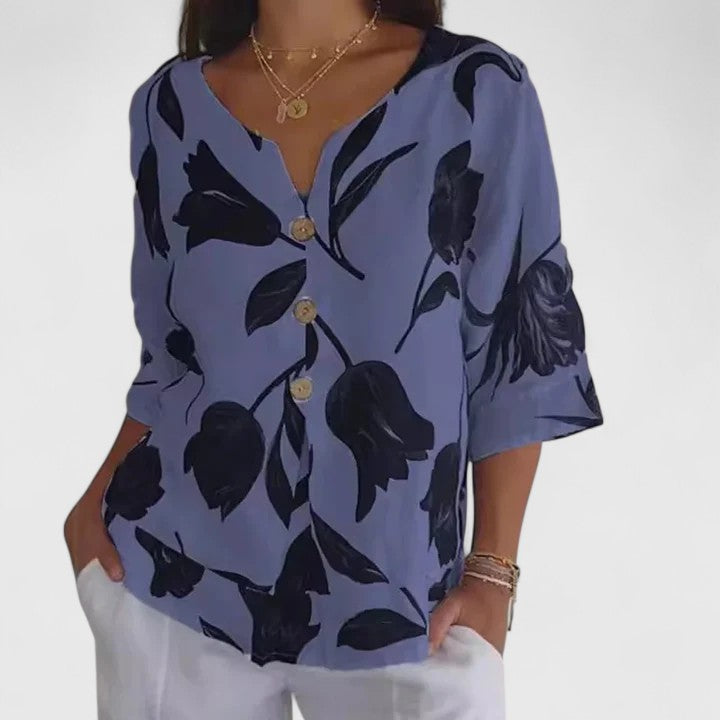 Clara | Elegant Floral Print Blouse
