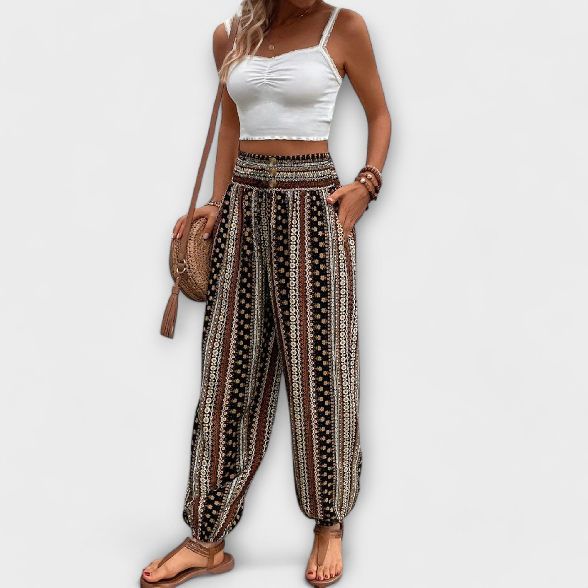 Clara | Ethnic Graphic Pants