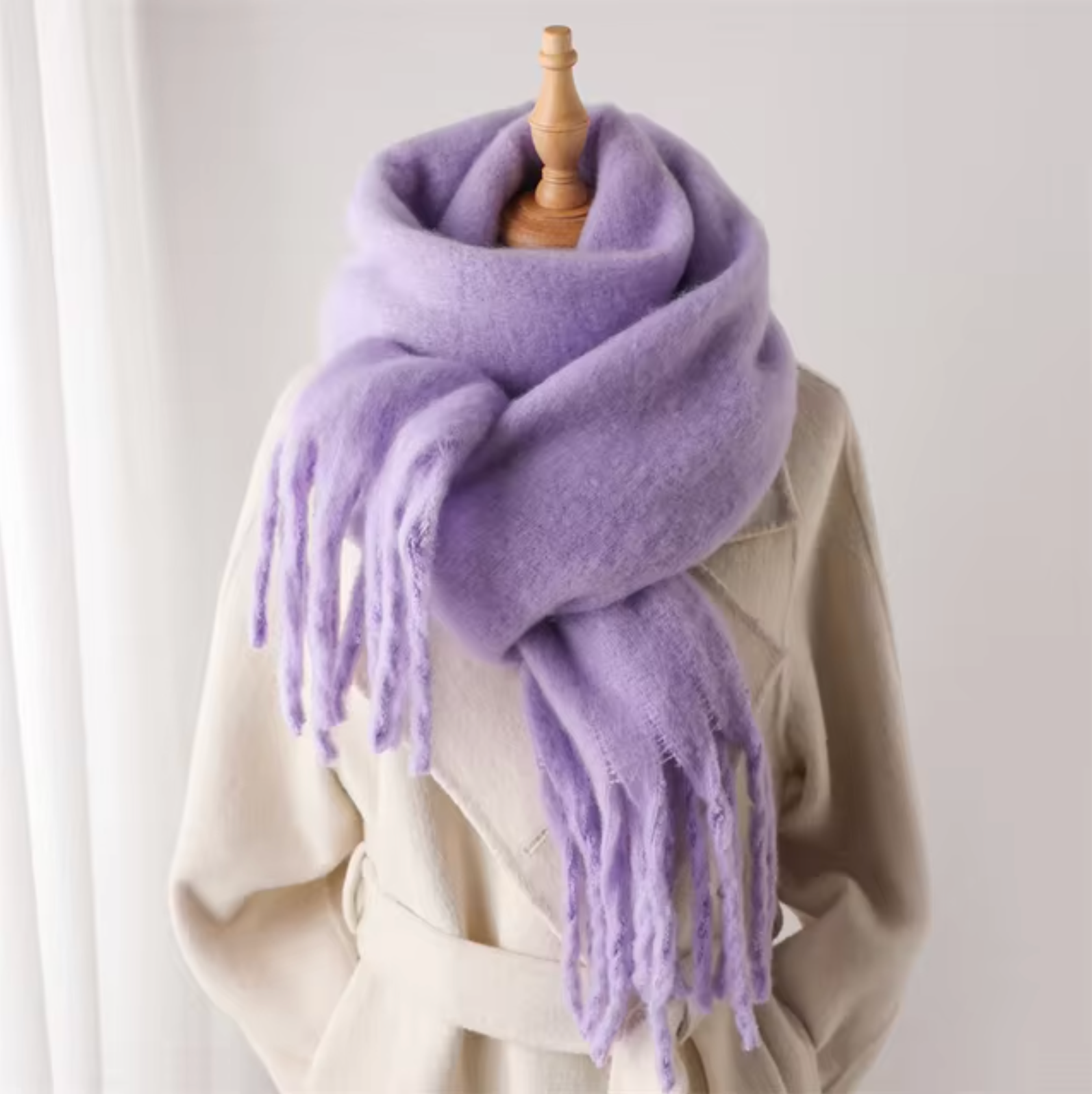 Heidi Mode winter scarf – soft cashmere-look scarf with fringes and elegant design