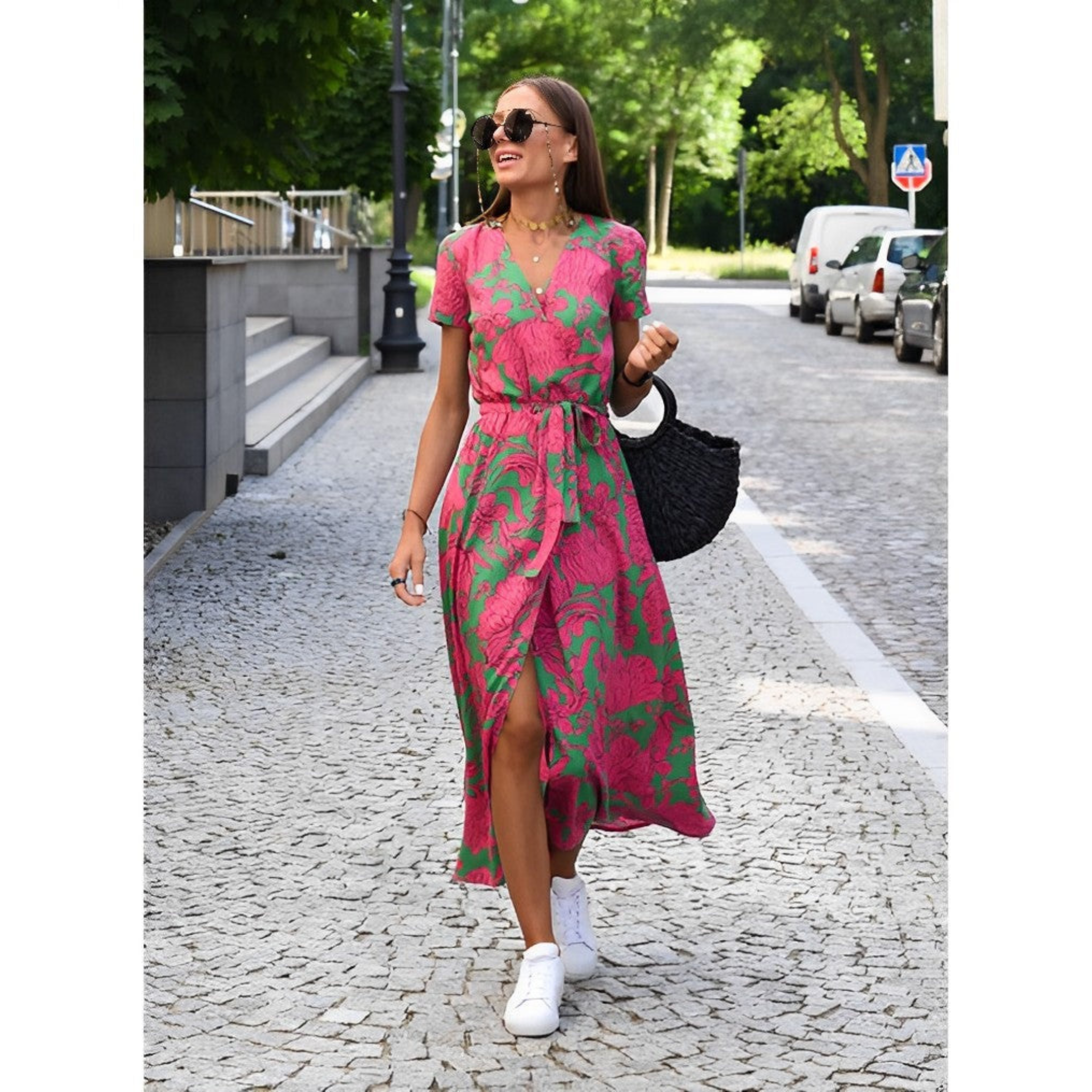 Anna™ - Kjole med blomsterprint forår/sommer