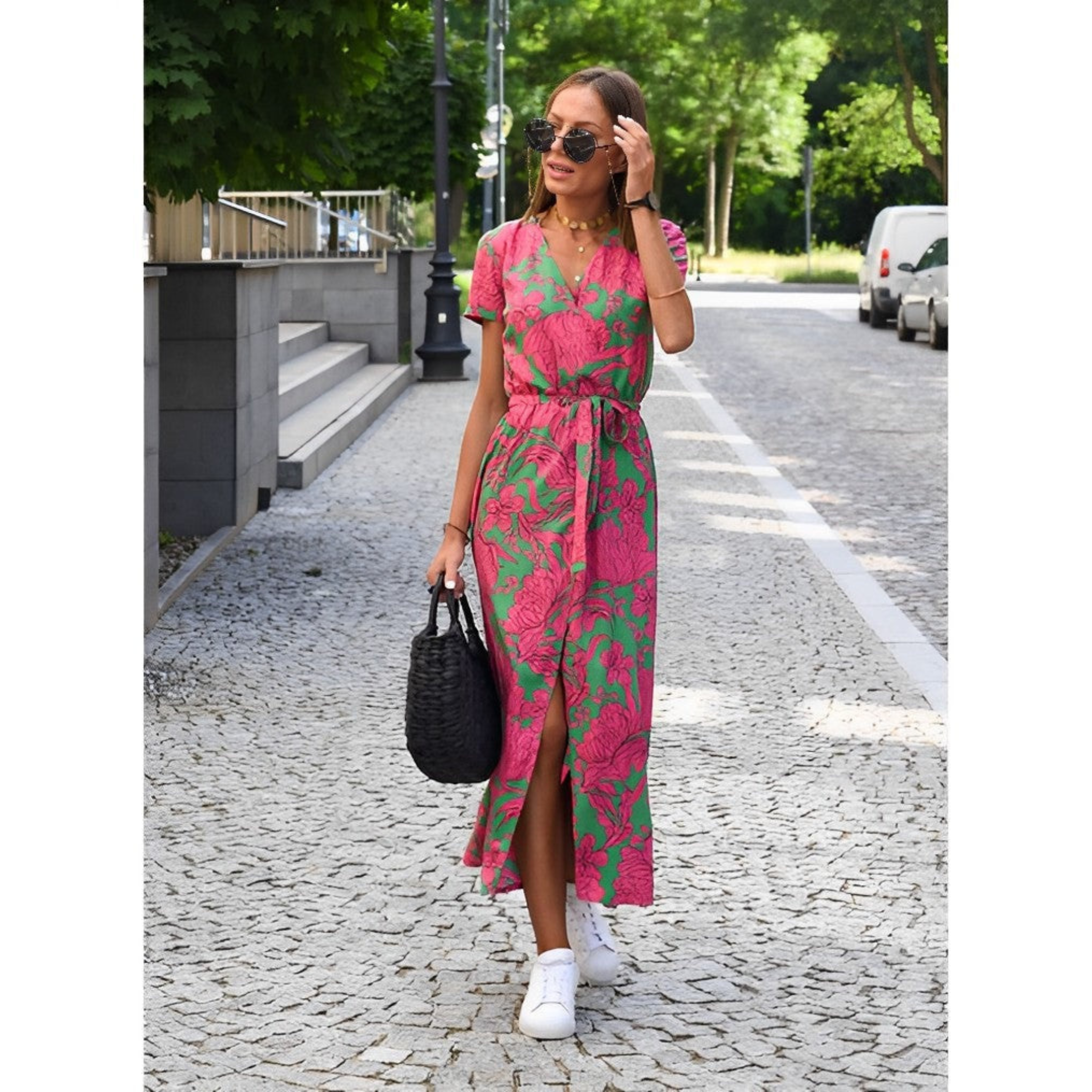 Anna™ - Kjole med blomsterprint forår/sommer