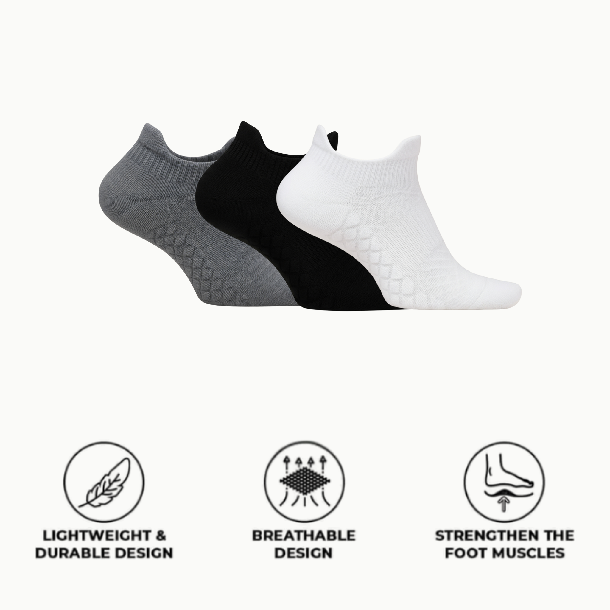 Healthy Plantar Fasciitis Relief Sock Ankle 3-Pack