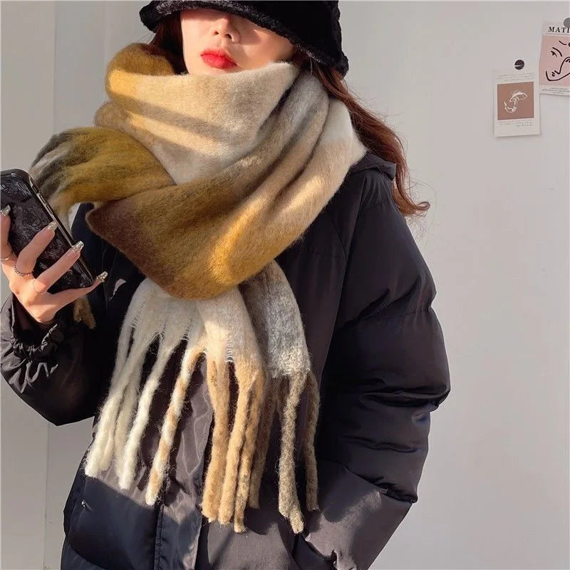 Soft cashmere scarf for women – warm colourful winter scarf with a luxurious feel