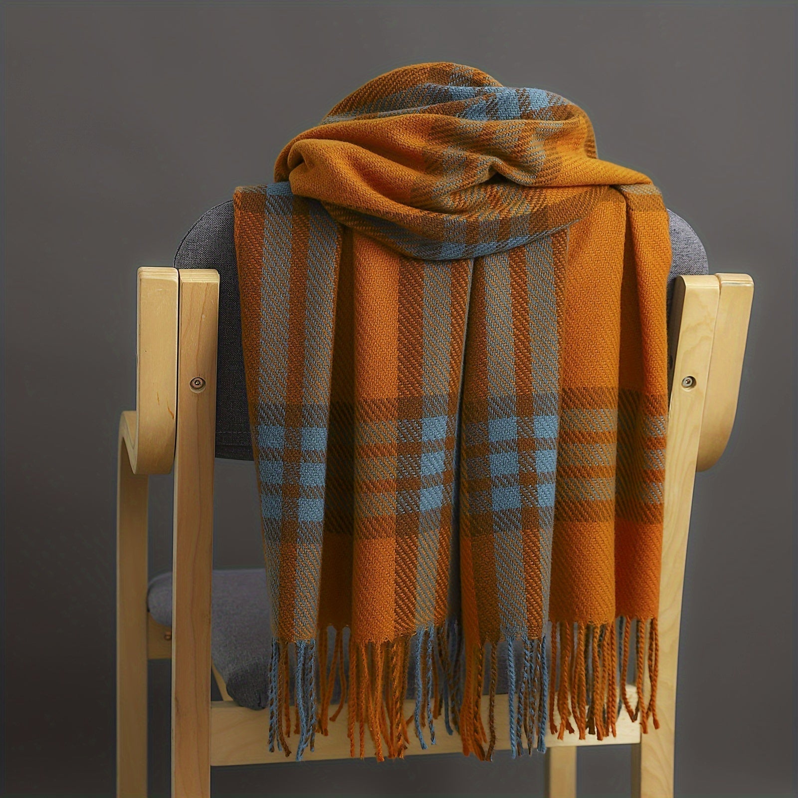 Pure Cashmere Checked Scarf