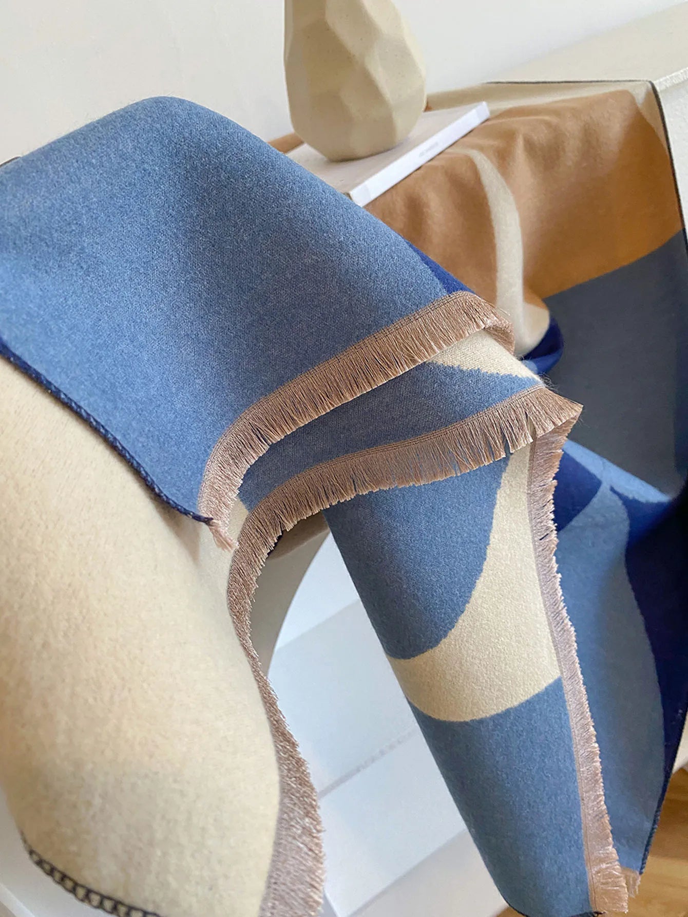 Reversible Cashmere Scarf for Women – Soft Warm Winter Scarf Two-Sided