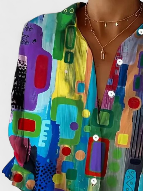 Clara | Elegant Geometric Pattern Blouse